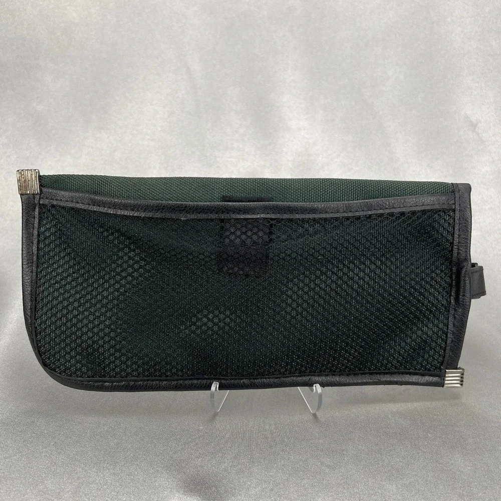 Caddy Brand Green Zipper‎ Pouch w/ Carabiner Leather Accents Golf Bag Clip VTG